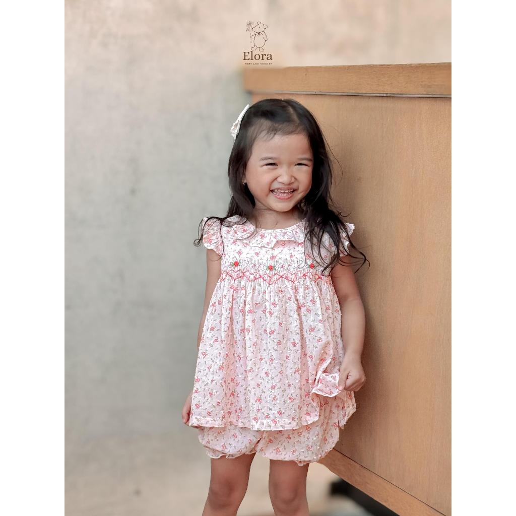 Elora - Faye set dress - smoked set - dress baju anak perempuan (1 - 5 Y)