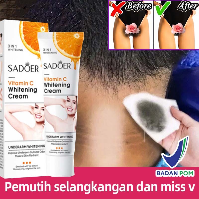 [AMPUH] Pemutih leher dan pundak ORI Krim pemutih Vitamin C Pemutih selangkangan hitam permanen lebi