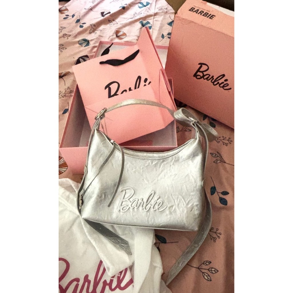 [Katto] Sling Bag Barbie Pink Silver tas Lucu shoulder bag tas import