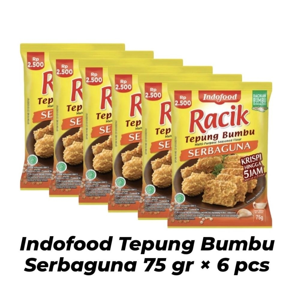 

Indofood Racik Tepung Bumbu Serbaguna 75 gr - 6pcs