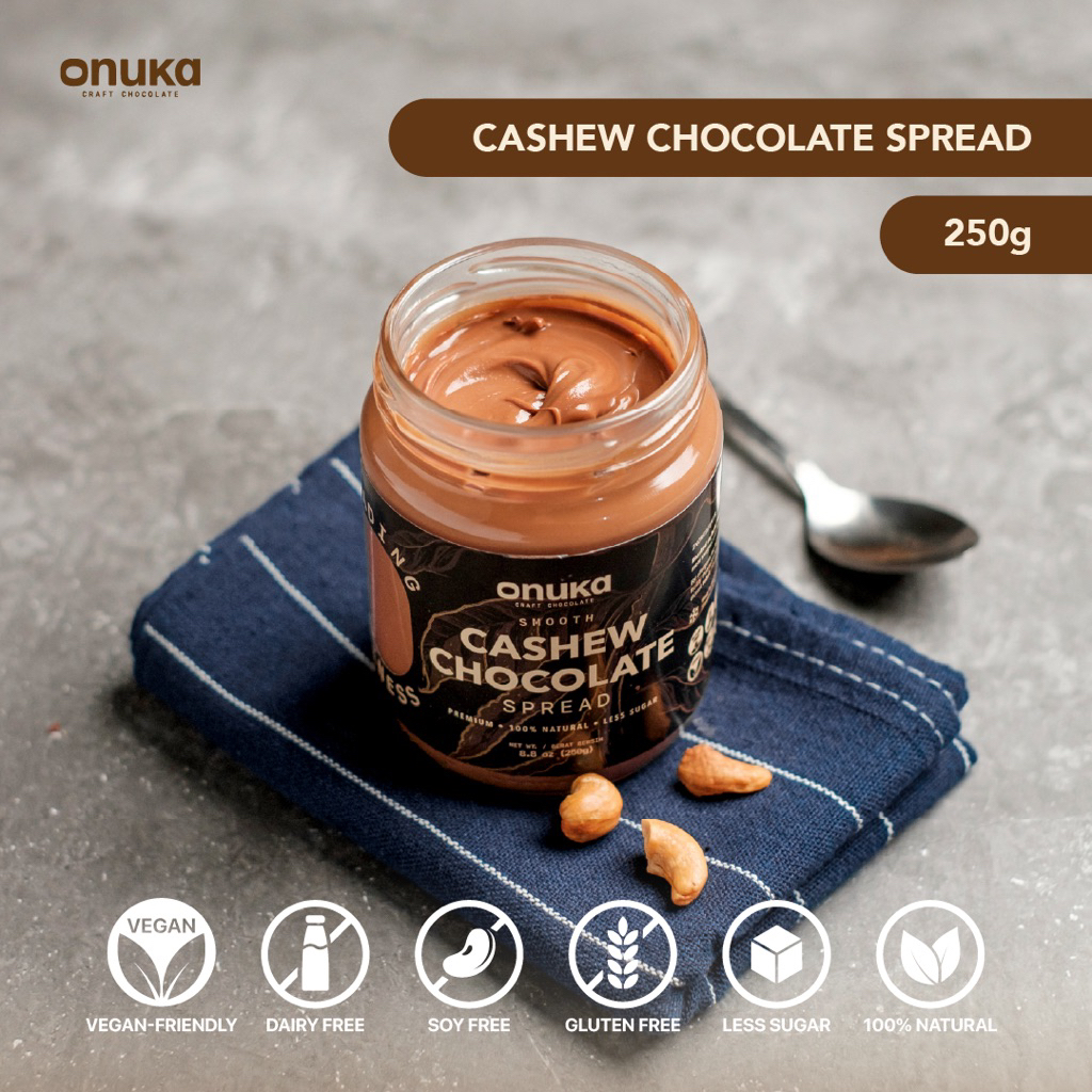 

Onuka Cashew Chocolate Spread / Selai Kacang Mente Coklat Rendah Gula
