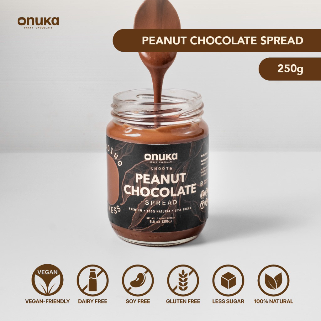 

Onuka Peanut Chocolate Spread / Selai Kacang Tanah Coklat Asli Rendah Gula