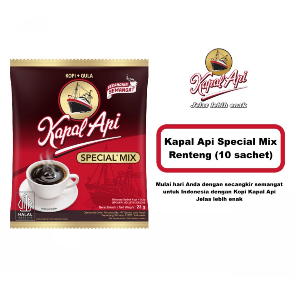 

Kopi Kapal Api Special Mix/ 1 Renceng ISI 10/ 23 Gram Secangkir Semangat