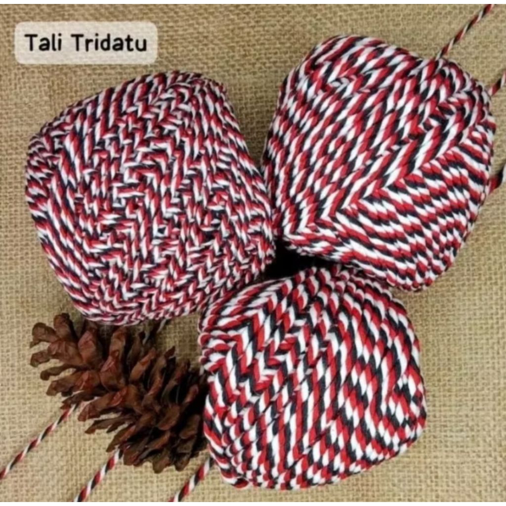5meter Tali Gelang Tridatu 3 Warna/Benang Tridatu Bali Etnik/Tali Gelang Kalung Gantungan 1,5mm 2mm