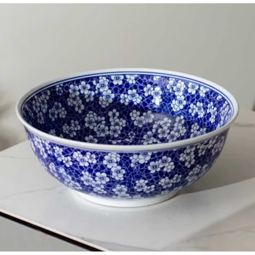 Mangkok Keramik Biru Putih Blossom Jumbo