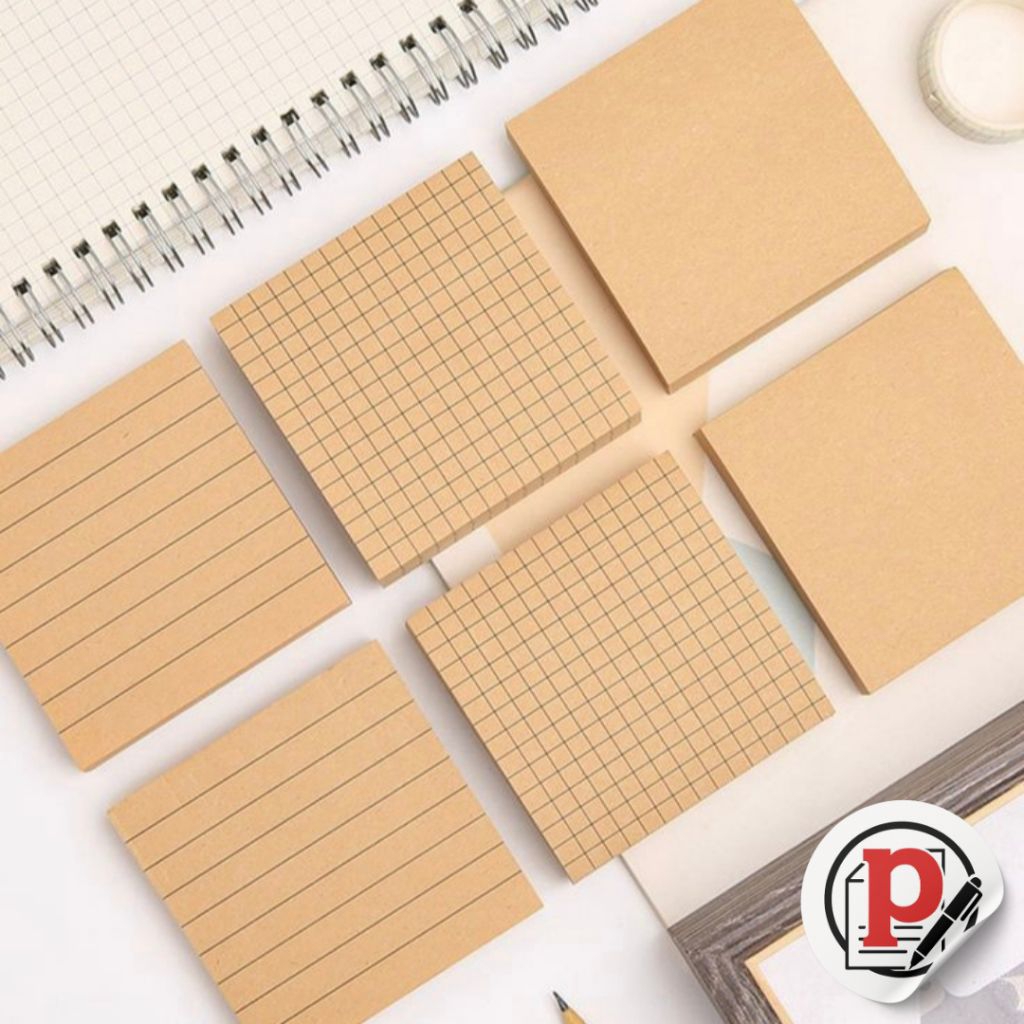 

Memoped grid line dot Memoped Craft Notepad Blank Polos Putih Coklat