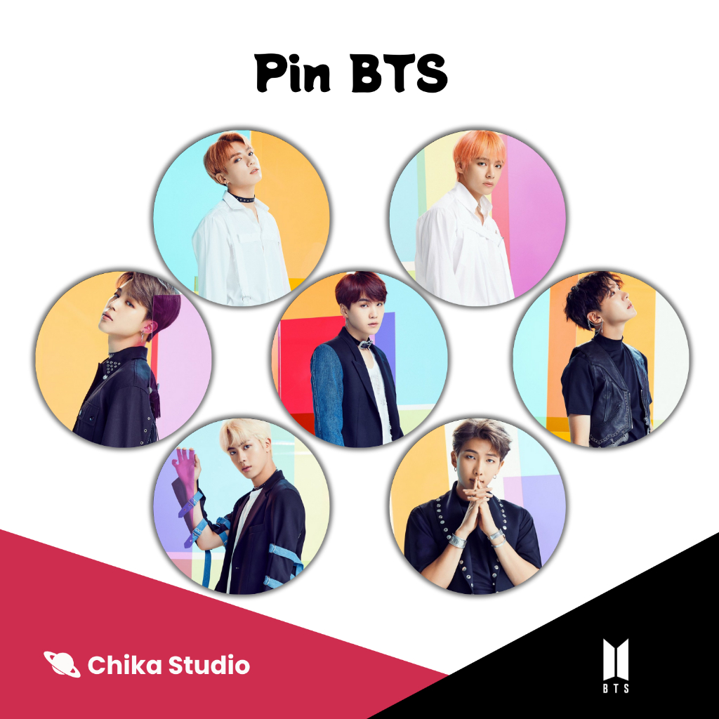 [BTS Fan Merchandise] Pin Button Peniti & Magnet BTS - Love/Fake Airplane | 32mm 44mm 58mm