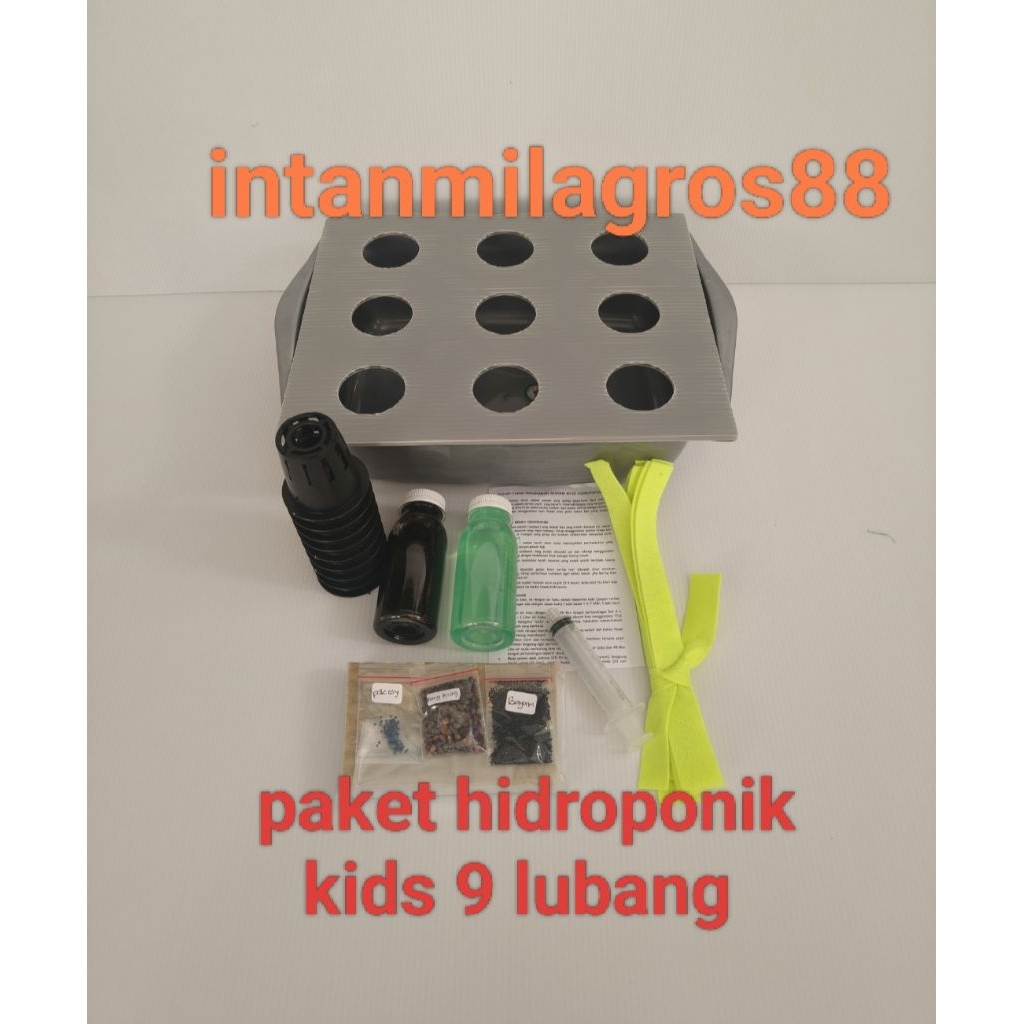 paket hidroponik/paket hidroponik kids 9 lubang/paket hidroponik pemula
