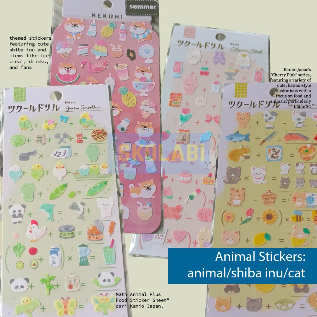 

KKV sticker NEKONI Shiba Inu desert dan KAMIO food cat bunny chicken panda cute kawai stiker