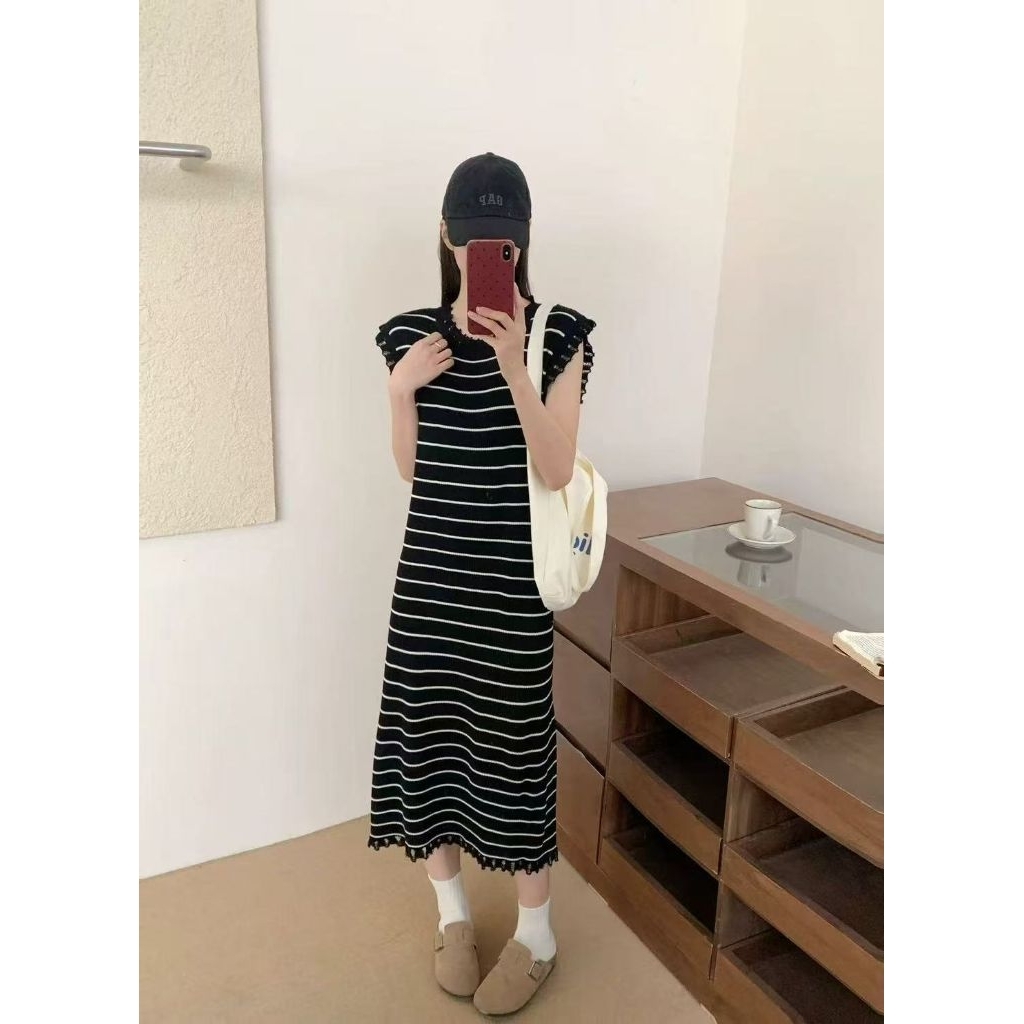 KMB Fashion - Dress Wanita Salur Rajut Jumbo Premium Lengan Pendek Import Premium