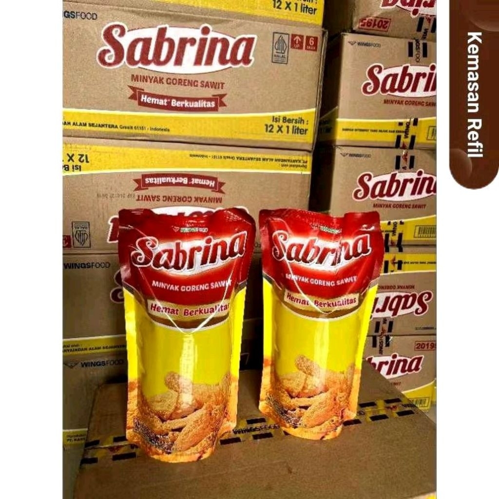 

Sabrina Minyak Goreng 1 Liter Refil Kemasan Berdiri Berkualitas Sawit