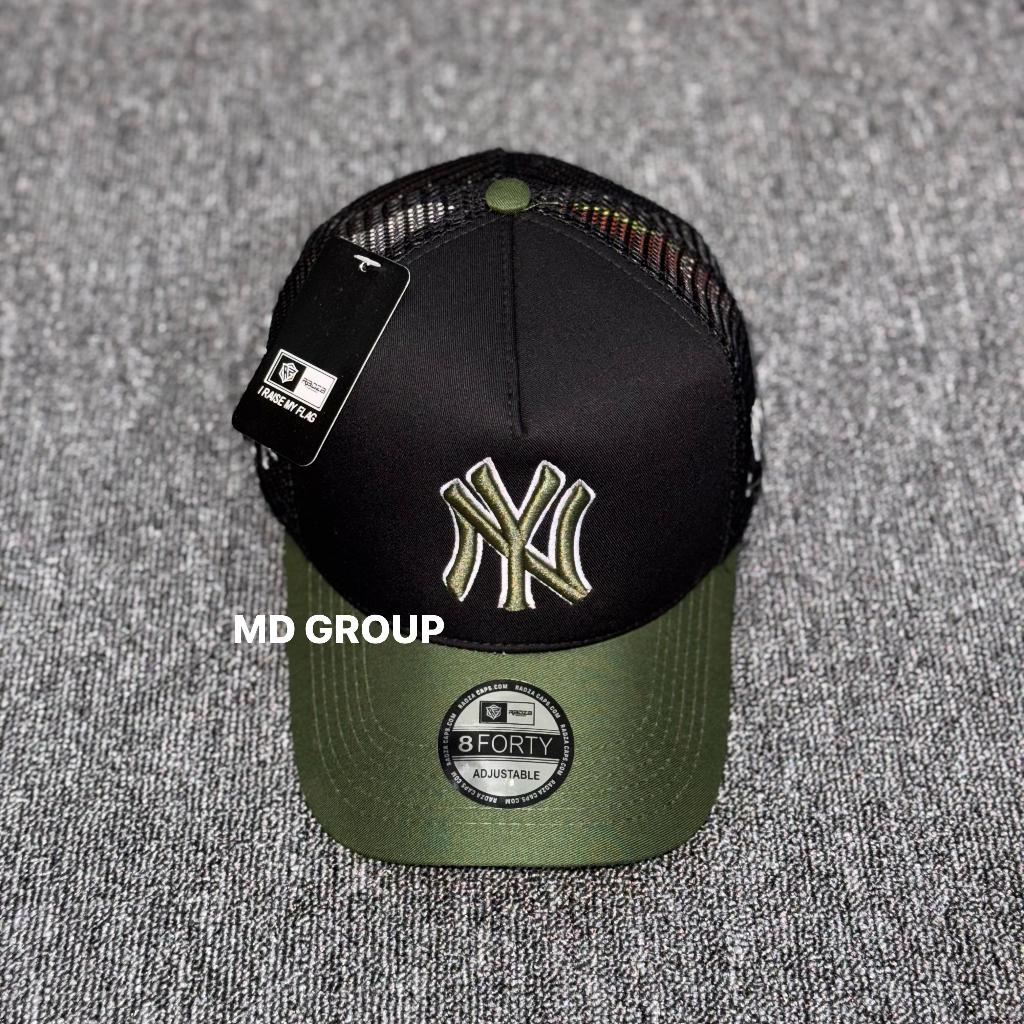 Topi Jaring Topi Trucker Cap NY BLACK GREEN ARMY High Quality Hat Unisex Kekinian (COD)