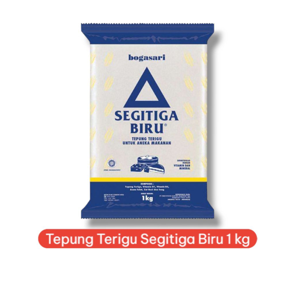 

Tepung Terigu Segitiga Biru 1kg – Tepung Serbaguna untuk Kue, Gorengan & Roti
