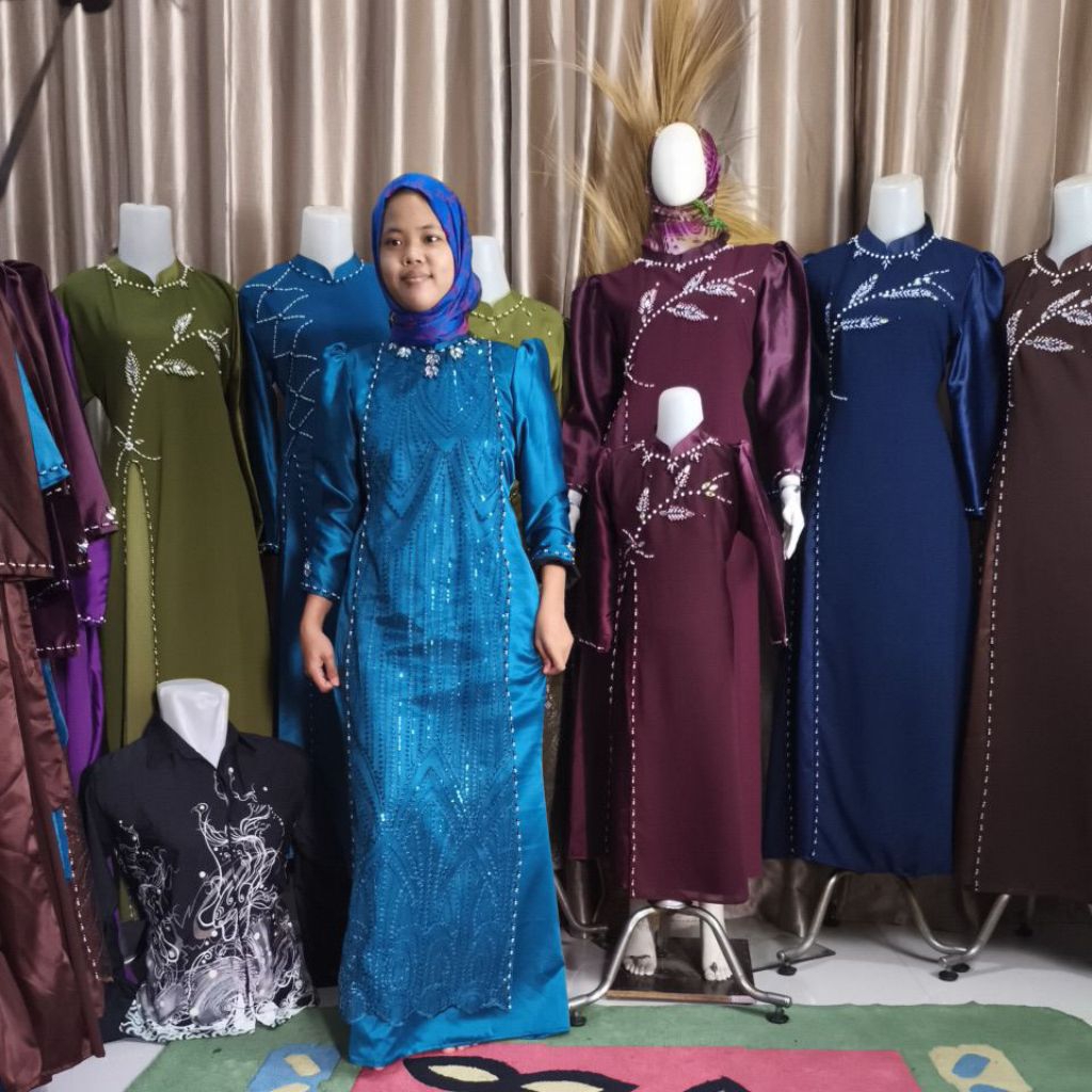 LOLITA DRESS MOTIF DUYUNG MEWAH//BARU//DUYUNG//GAMIS//KONDANGAN//BRIDESMAID//SERAGAMAN