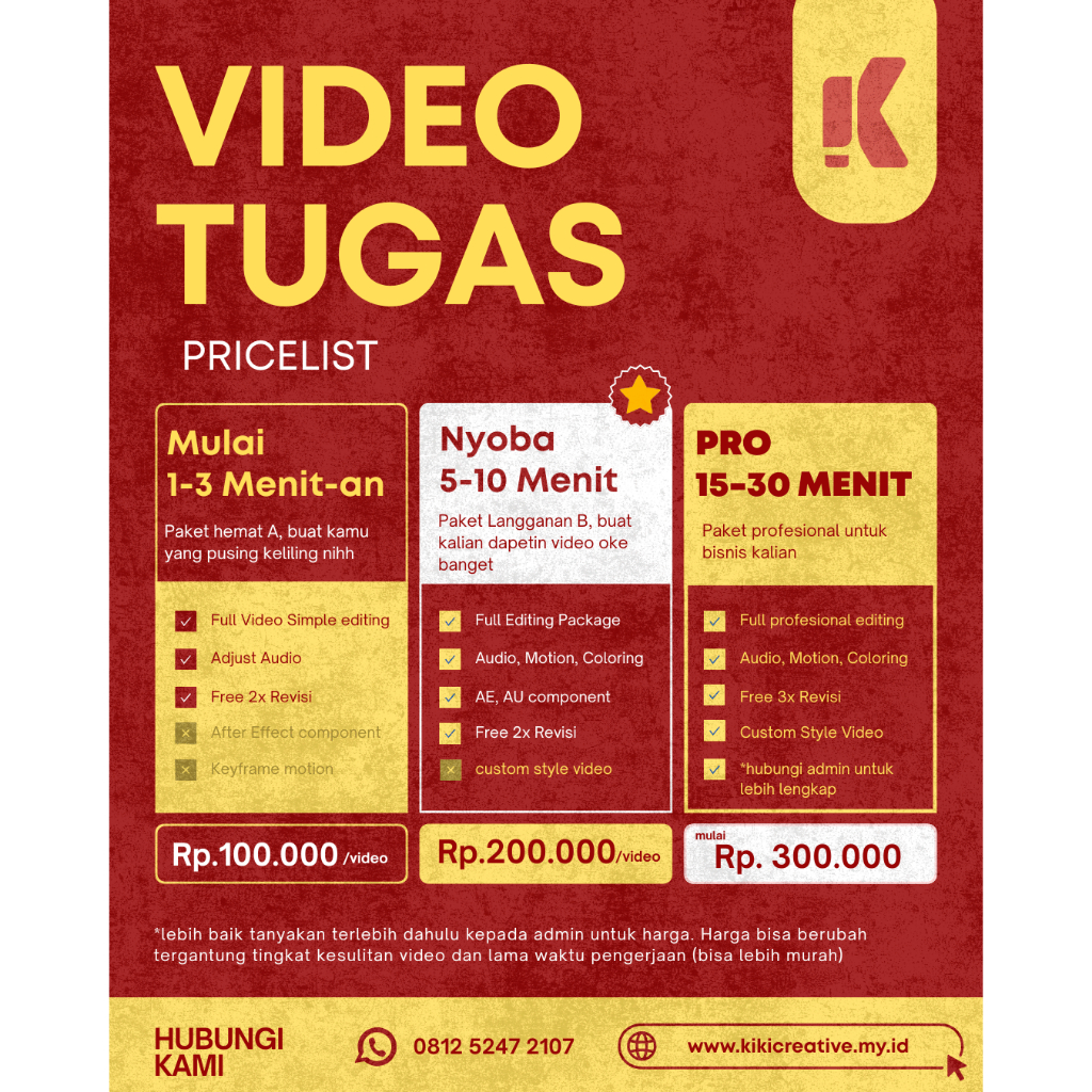 Jasa Editing Video Tugas Sekolah, Mata Kuliah, Video Iklan, dan Video Pembelajaran
