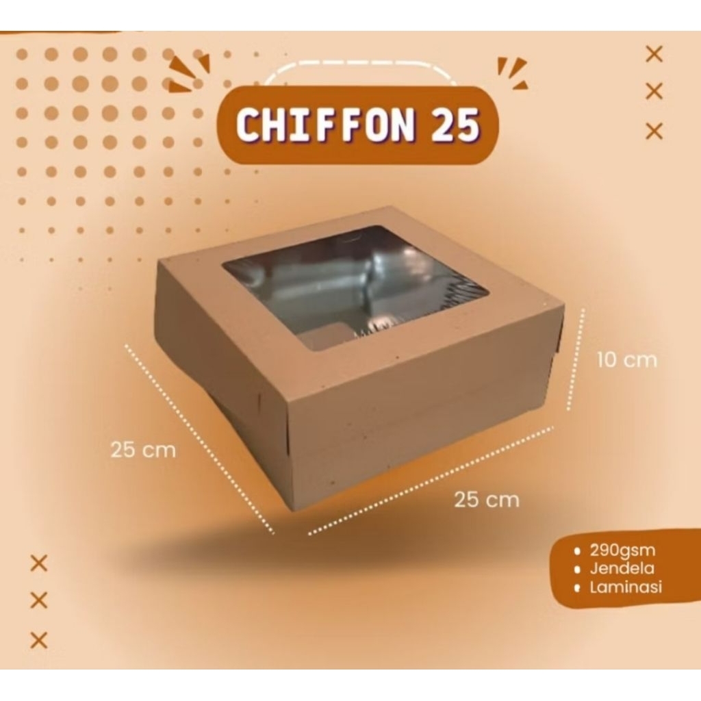 Dus Chiffon/kotak kue/box kue 25x25x10