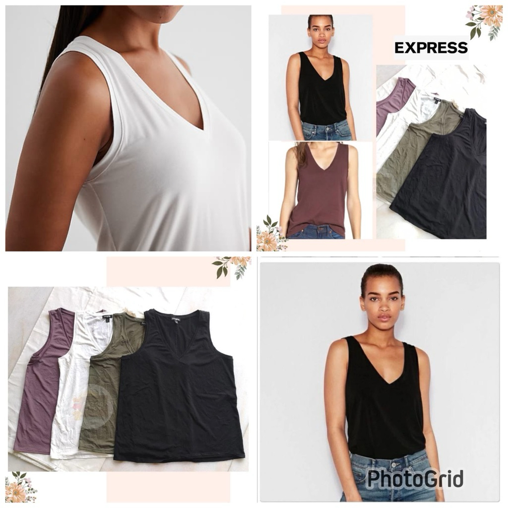 EXPRESS Tanktop wanita Vneck Branded new original