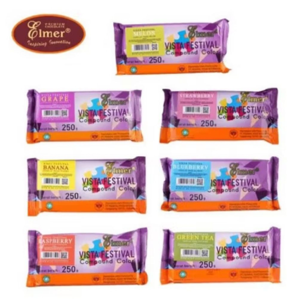 

ELMER CHOCOLATE COMPOUND COLOUR 250GR/ COKLAT BLOK WARNA 250GR