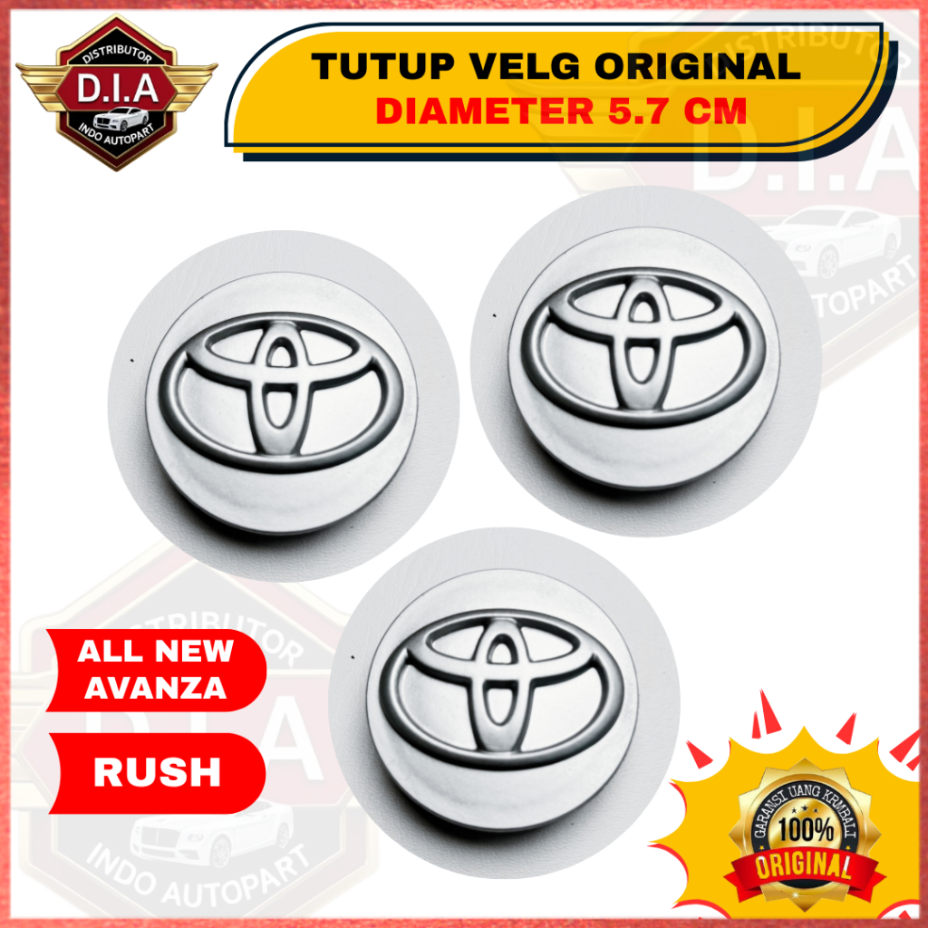 Dop Roda ORIGINAL AVANZA Tipe S 2006-2015 RUSH 2005-2015 Dop Velg Tutup Velg Diameter 5,7cm