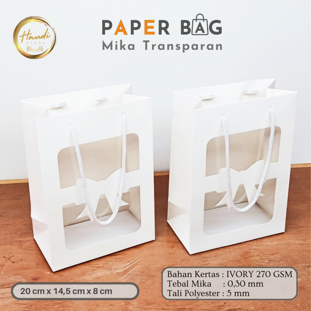 

PaperBag Tali Untai Garis Polos | PaperBag Mika Ulang Tahun | Tas Belanja Hampers Souvenir (PUTIH )