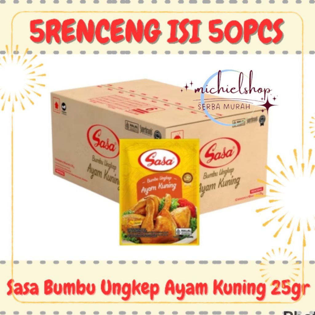 

Sasa Bumbu Ungkep Ayam Kuning 25gr 5Renceng Lebih Hemat