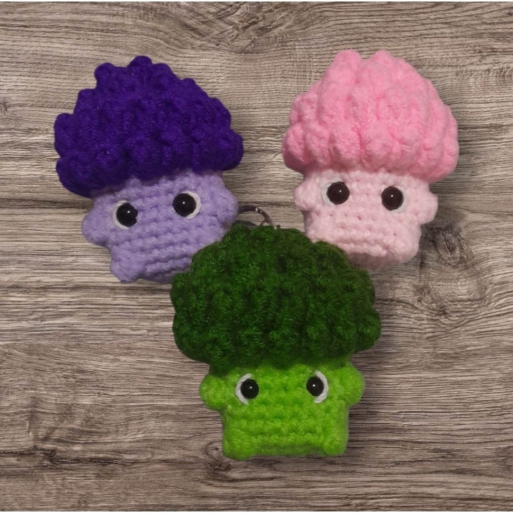 gantungan kunci rajut brokoli