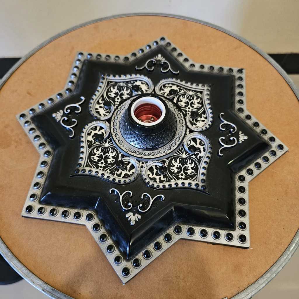 COD Fitting Lampu Ornamen Plafon PVC Kotak Fiting Hias Lampu Ornamen 30X30 // Fiting Lampu Plafon fi