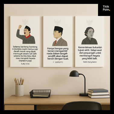 HIASAN DINDING QUOTES PAHLAWAN NASIONAL 15X20 20X30 POSTER KAYU MDF WALL DECOR KATA MUTIARA SOEKARNO