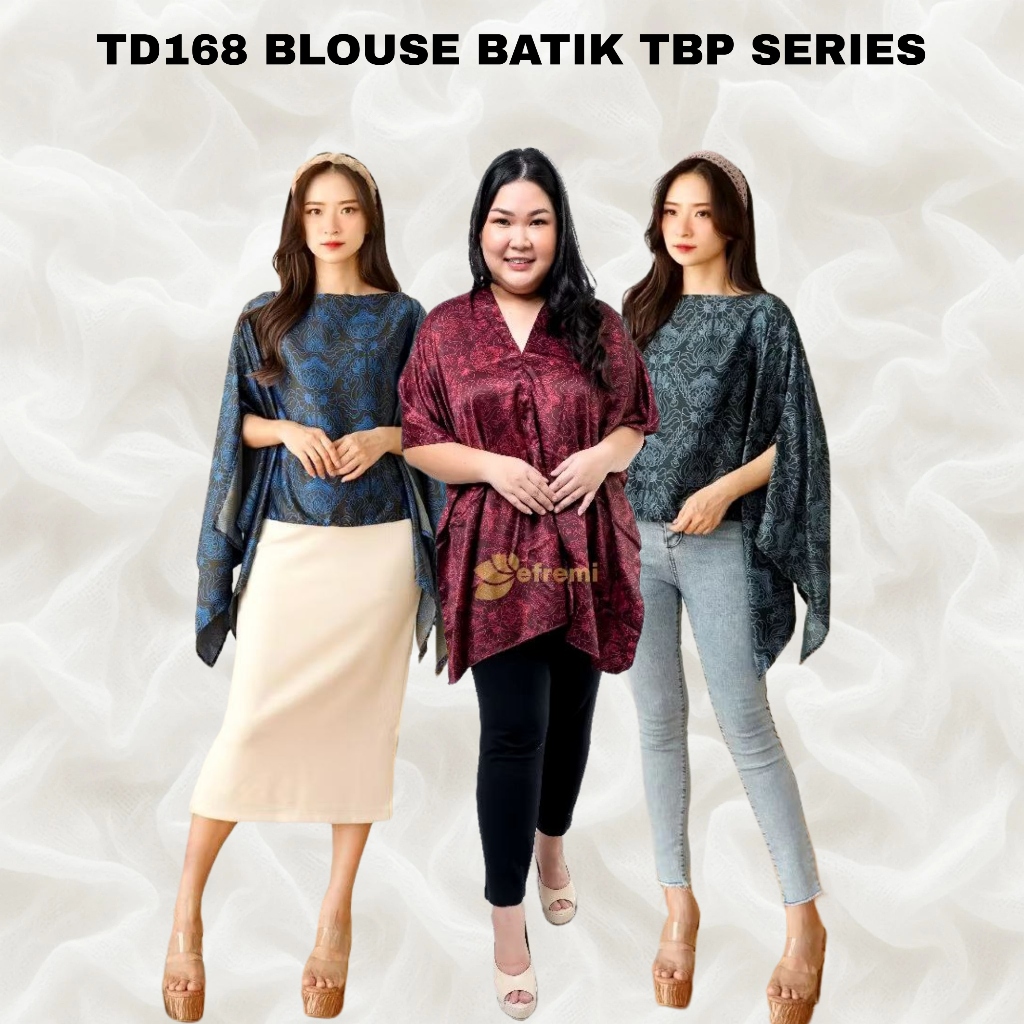 BLOUSE BATIK MODERN LENGAN KELELAWAR – ATASAN ETNIK ELEGAN TERSEDIA DALAM BERAGAM WARNA, NYAMAN DIPA