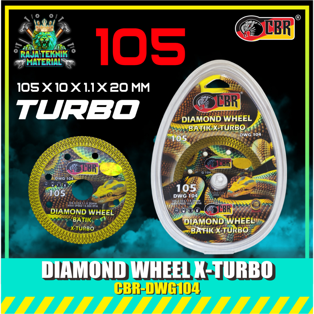 CBR MATA POTONG GRANIT PREMIUM DIAMOND WHEEL TURBO X, Y, K 15.500 RPM
