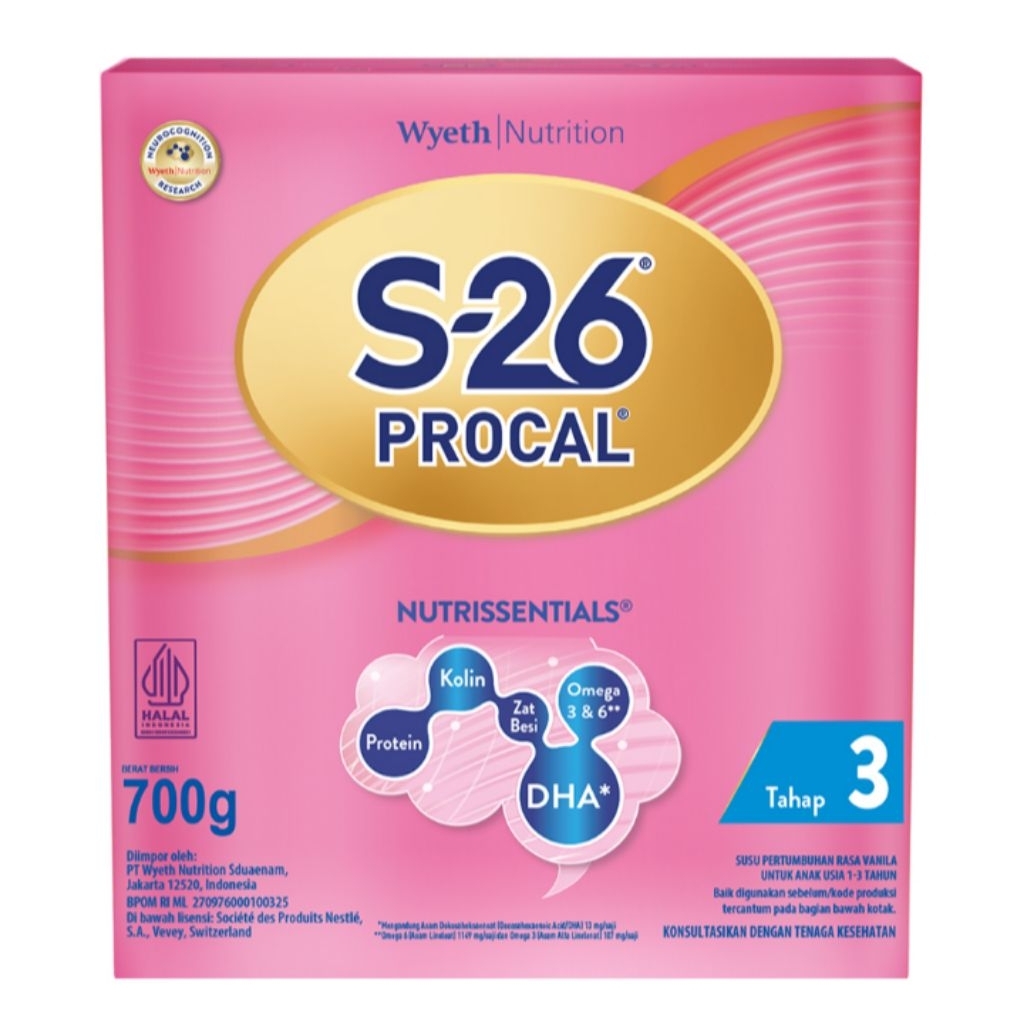 

S-26 Procal Tahap 3 Susu Pertumbuhan Anak 1-3 Tahun Vanila 700g