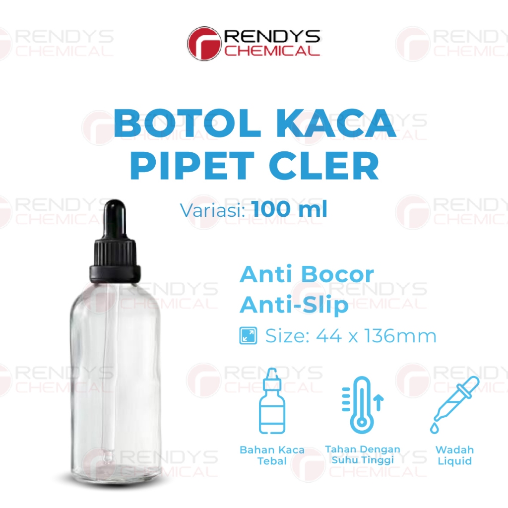 Botol Pipet Kaca Bening Segel 100ml / Botol Kaca 100ml Segel Clear / Botol Kaca Clear 100ml Pipet