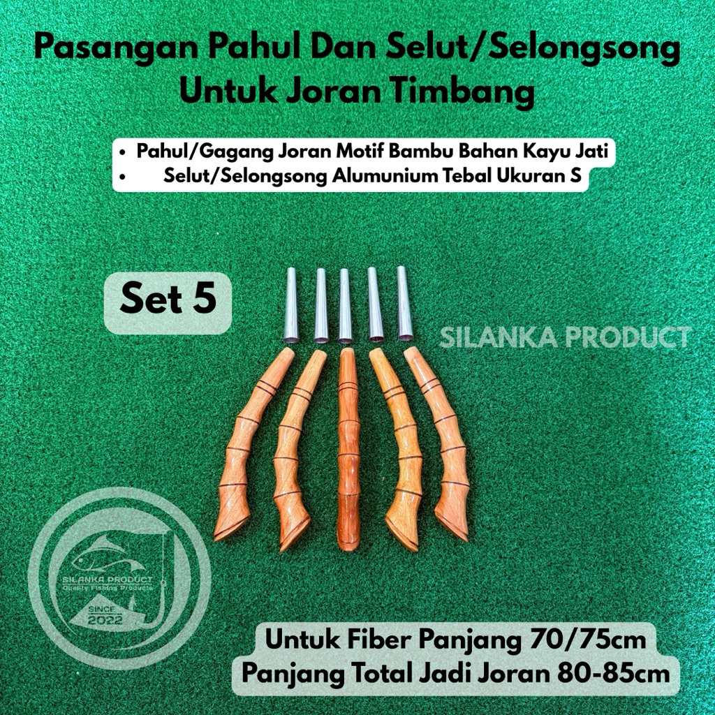 Sepasang Pahul dan Selut Untuk Joran Timbang / Pahul motif bambu /jerpon