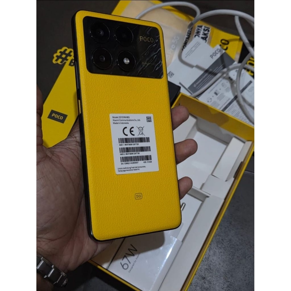 sold offline Jual hp bekas POCO X6 PRO 12/512 5g likenew istimewa grns maret 2026