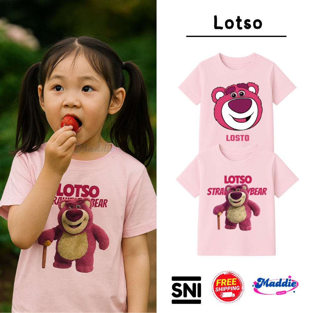 baju anak perempuan/kaos/baju/kaos anak perempuan/baju kaos/lotso/anak perempuan
