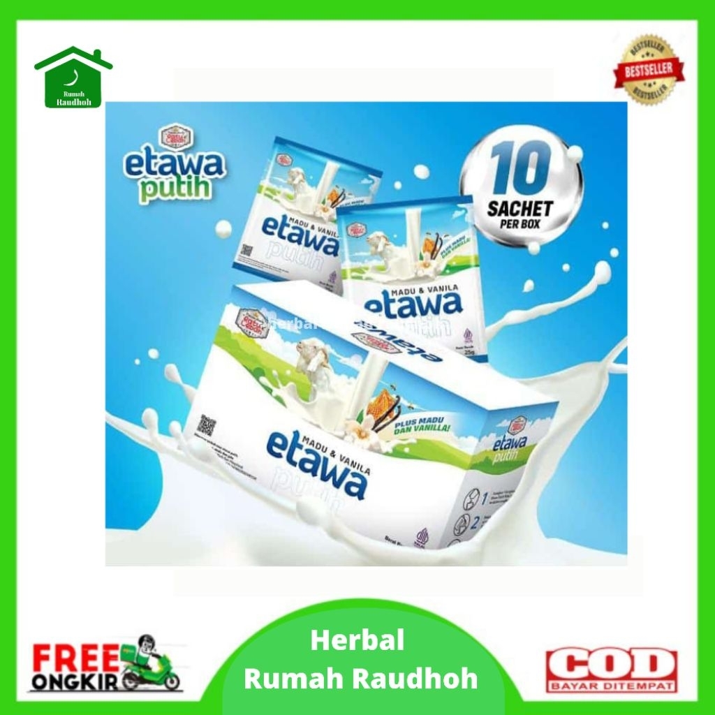 

SUSU KAMBING ETAWA BUBUK PLUS MADU DAN VANILLA / ETAWA PUTIH RATU LEBAH - KEMASAN ISI 10 SACHET