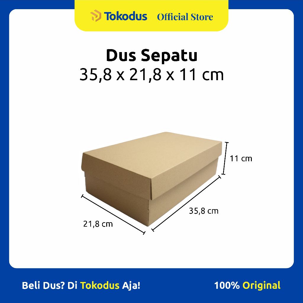 

Dus Sepatu | Kotak Sepatu | Kardus Box Sepatu 35,8 x 21,8 x 11 cm - Tokodus Katapang