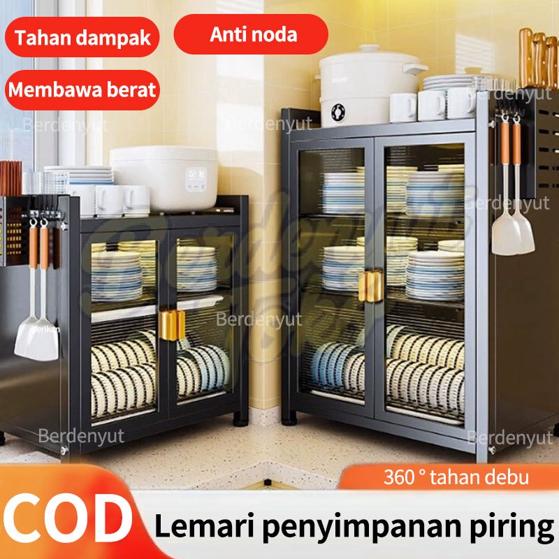 Rak Piring Tertutup  Lemari Piring Tertutup Rak Dapur Serbaguna Rak Cuci Piring Stainless Pengering