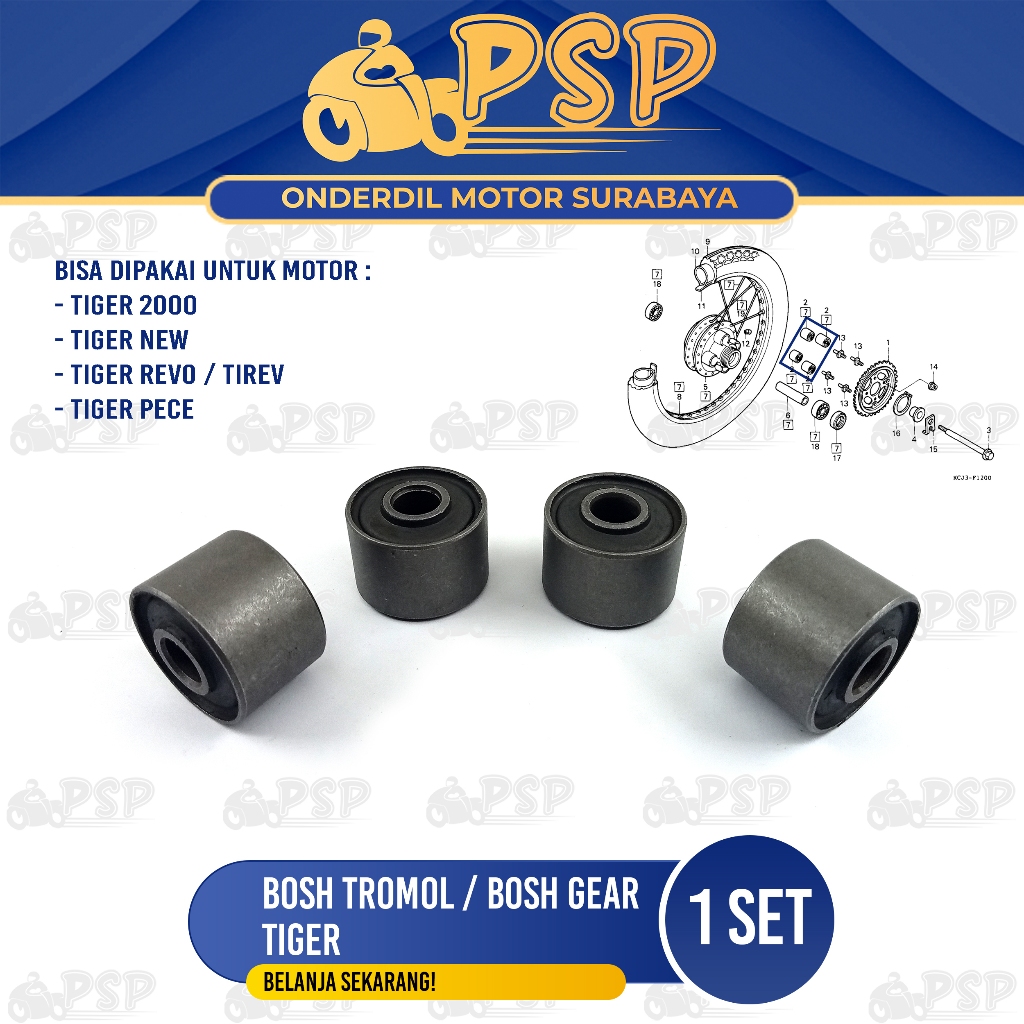 Bosh Ger / Tromol Belakang Tiger (Set Isi 4) - Bos Boshing Gear Gir Belakang Tiger 2000 Tiger Revo