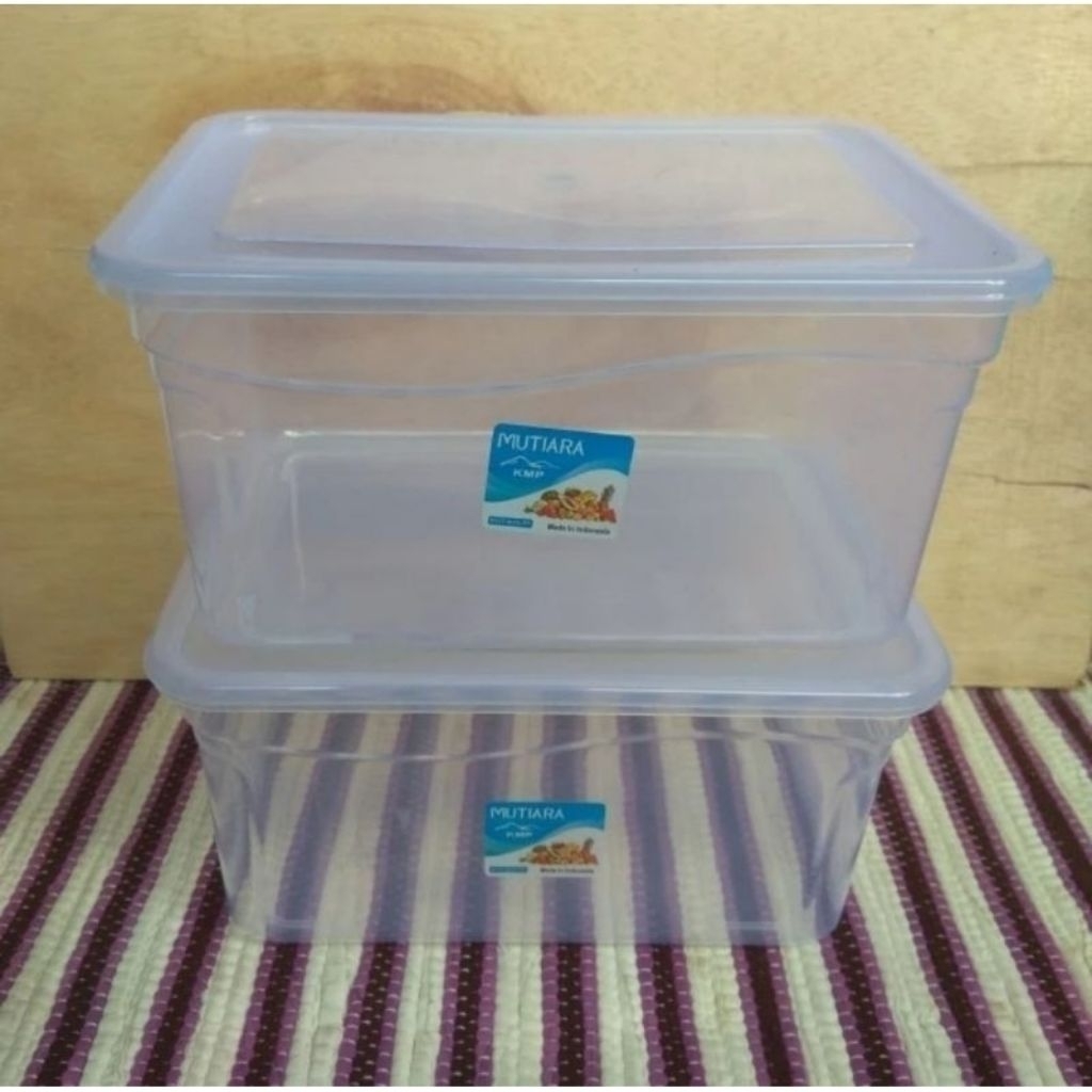Toples Persegi Kmp Mutiara /Trisulla 2500ml Kotak Box Plastik Serbaguna
