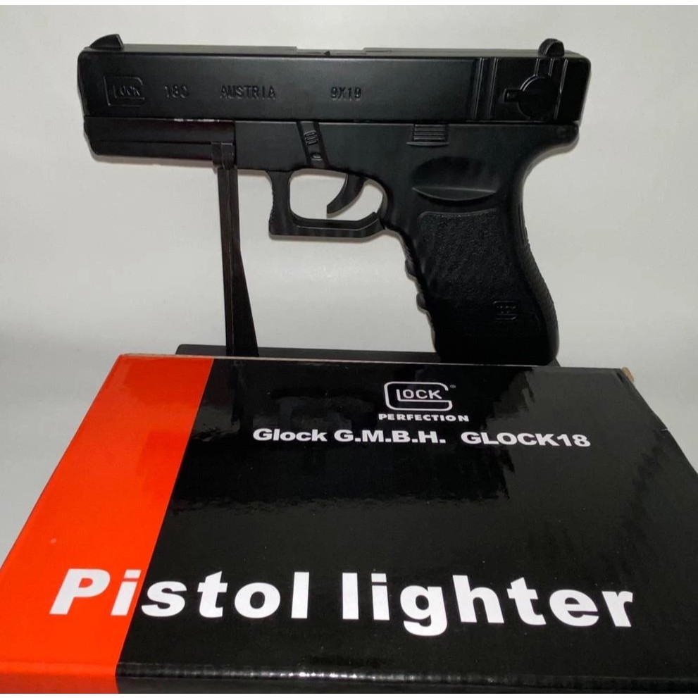 Korek Api Pajangan Pistol GLOCK 18 Korek Api Gas Isi Ulang Gas