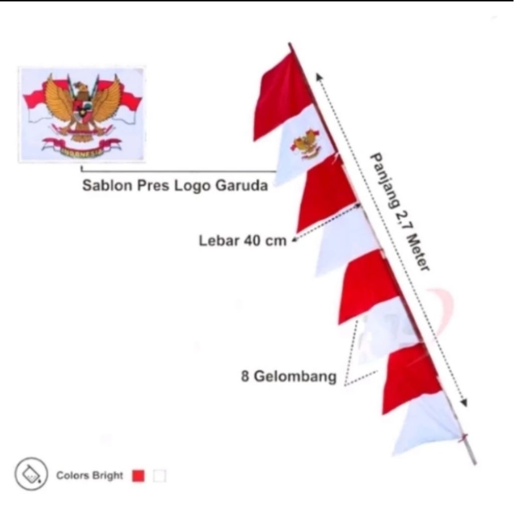 Bendera Umbul Umbul Custom RT/RW 45 Pcs