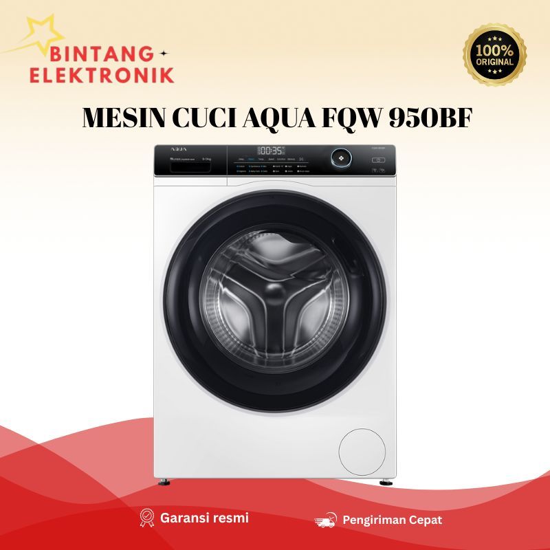 MESIN CUCI AQUA FQW 950BF -  AQUA FQW‑950BF • Front Load 9 kg + Steam