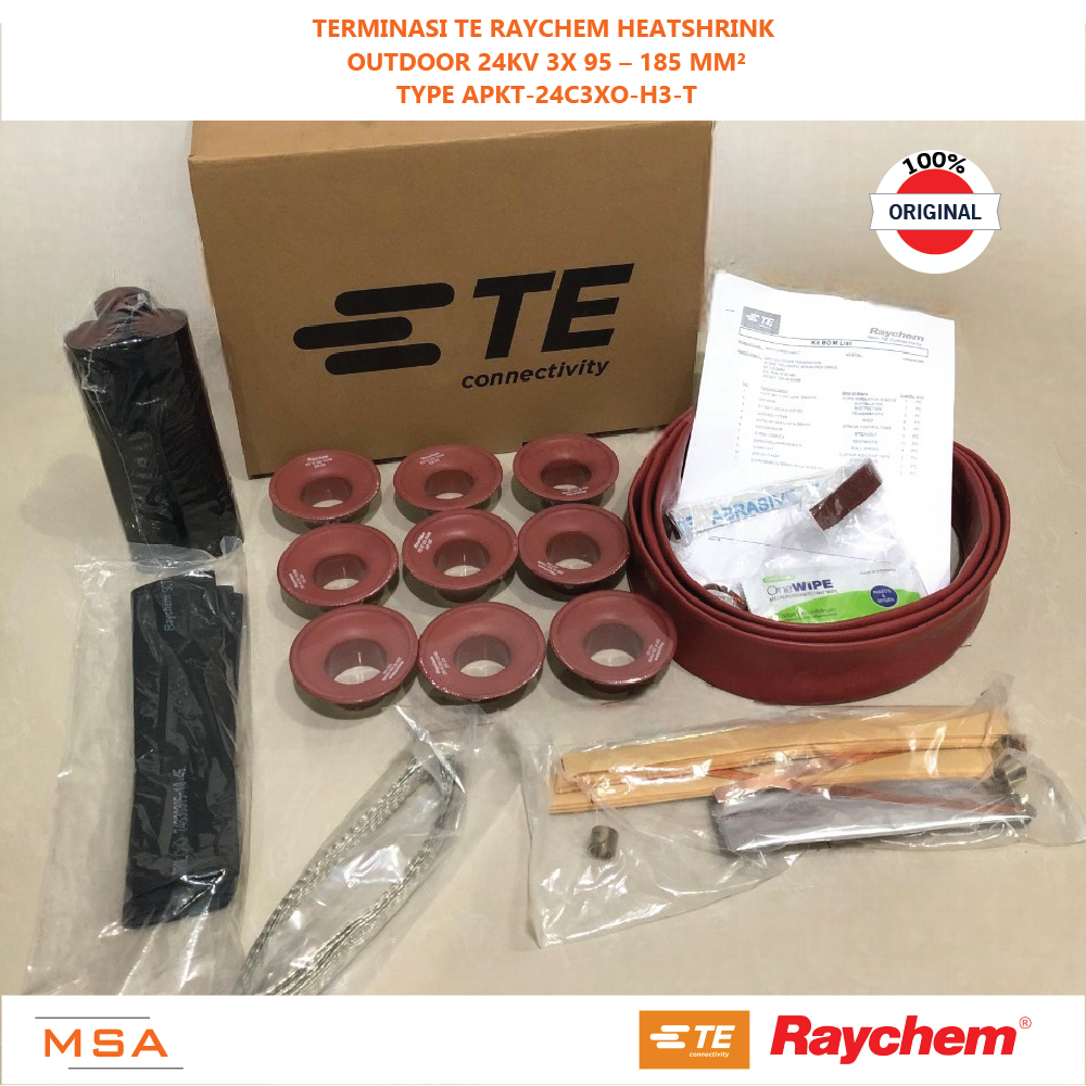 APKT-24C3XO-H3-T // Terminasi TE Raychem Heatshrink 24 kV Outdoor 3 X 95 – 185 mm²
