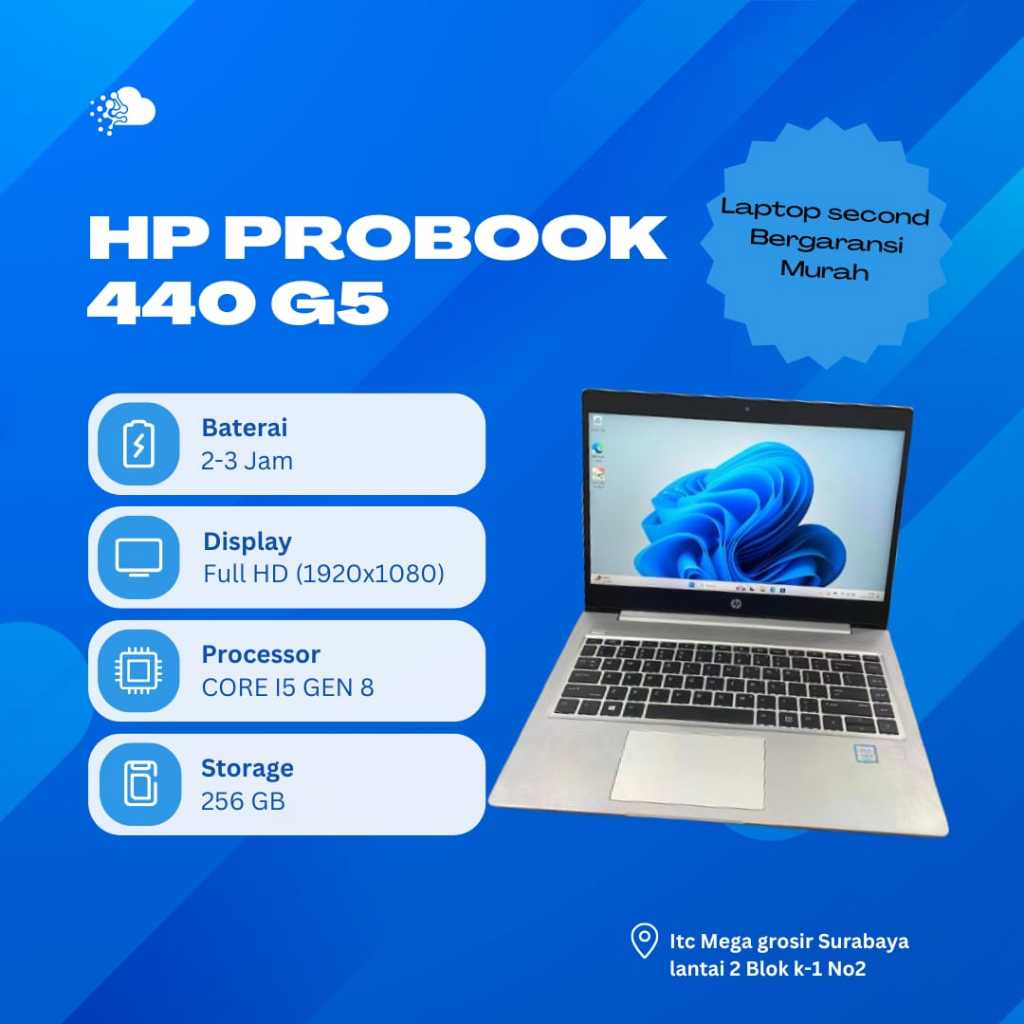 Laptop second bergaransi HP PROBOOK 440 G5 Core i5 GEN 7