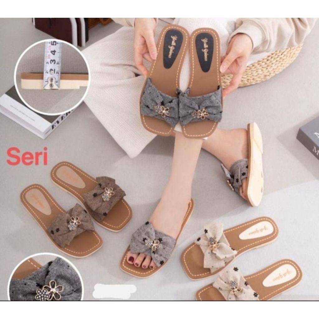 sandal slop karet pita import sandal flat wanita youth balance