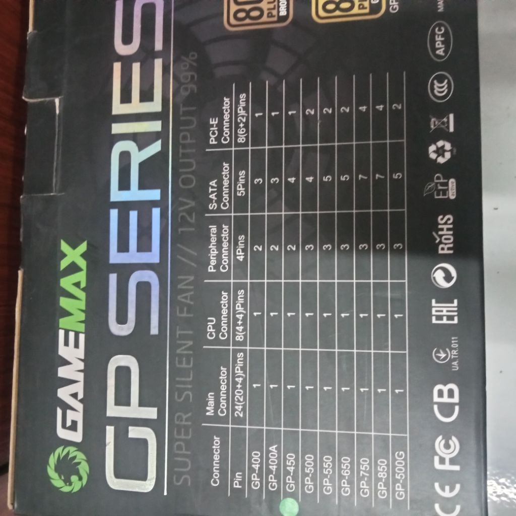 PSU GAMEMAX 450W 80+