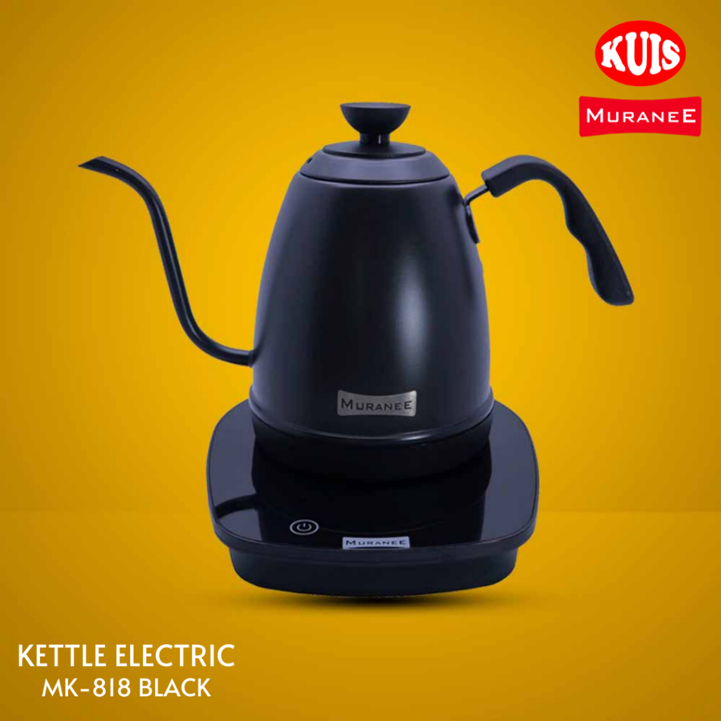 Muranee Electric Kettle Hitam MK-818 1 Liter 1000ML dengan Suhu Adjustable Kettle Electric MK-818