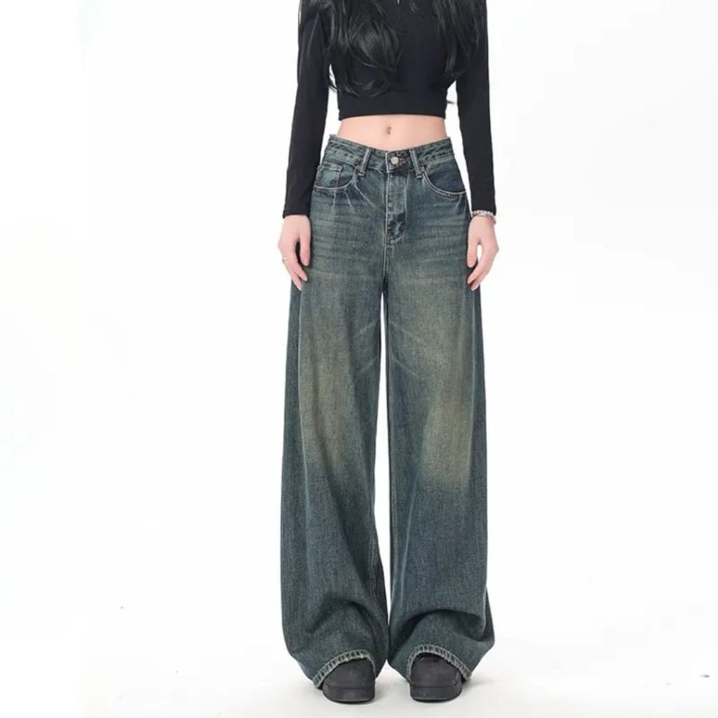 Celana Skena Jeans Loose Jeans Wanita Non stret buggy jeans terbaru kekinian