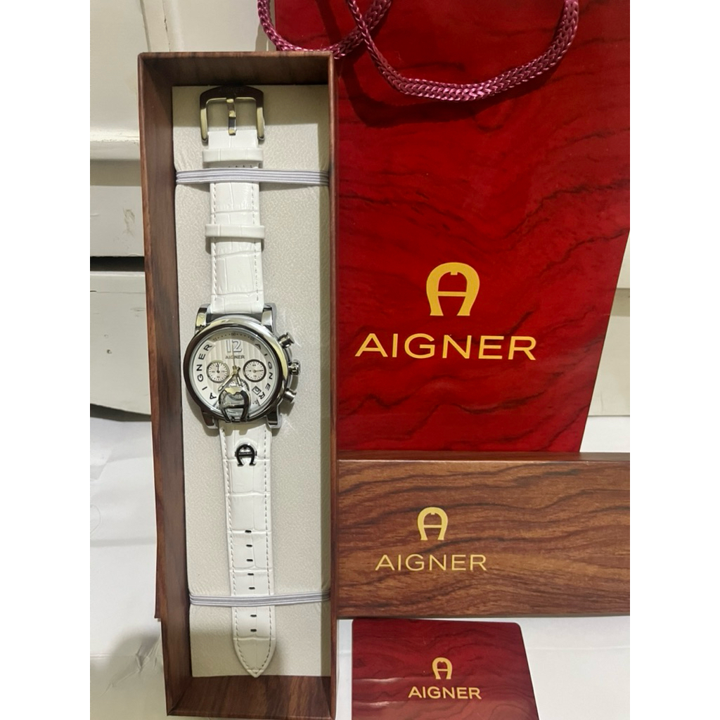 jam tangan pria AIGNER bahan kulit